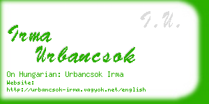 irma urbancsok business card